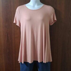 Coverstitched blush pink colored blouse size 3X